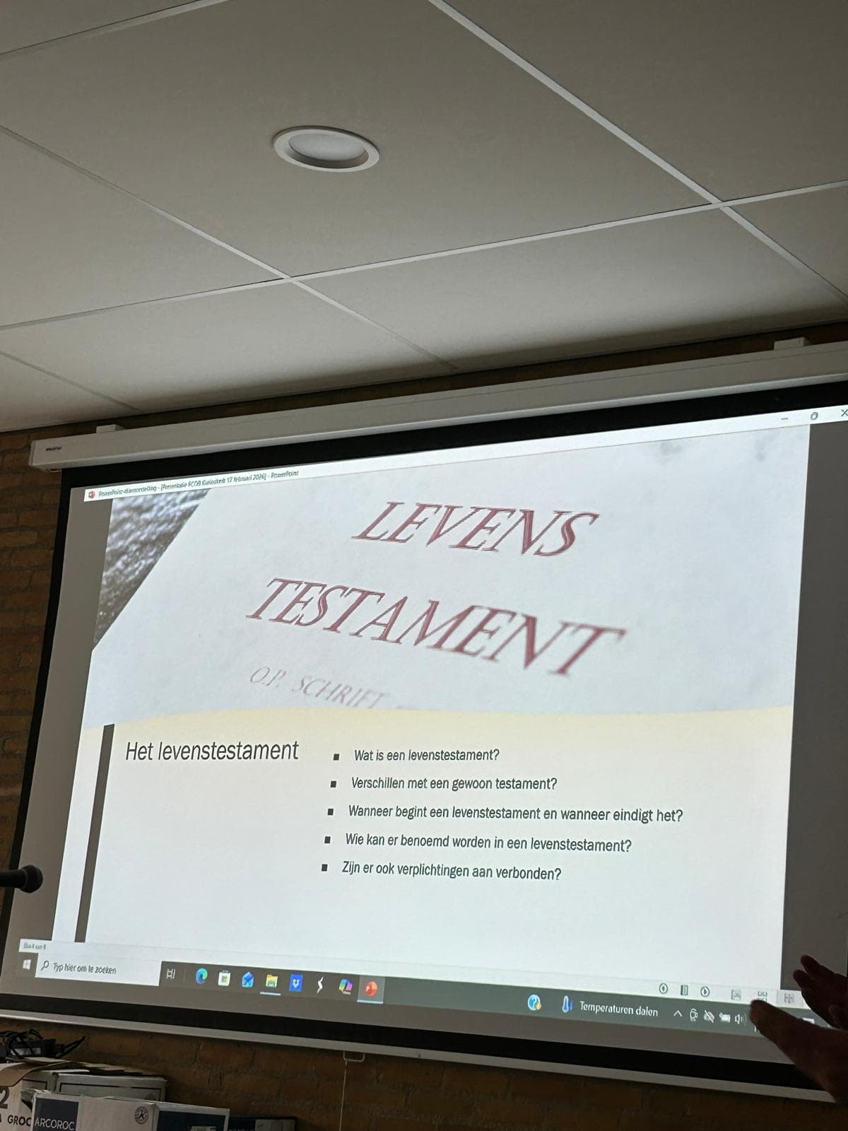 Lezing notaris krijger